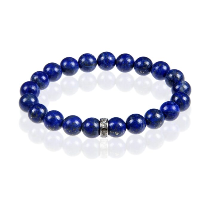 Bransoletka nr 147 - kamień Lapis Lazuli, koraliki 8mm, kula